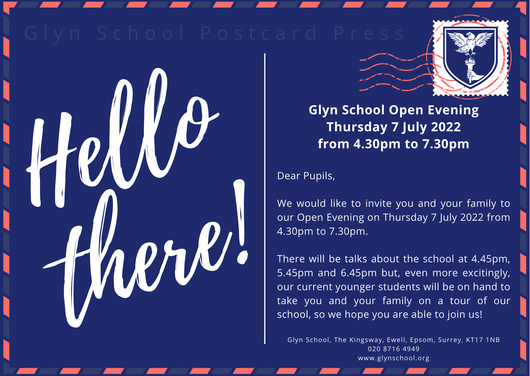 Glyn School Open Evening Thursday 7 July 2022