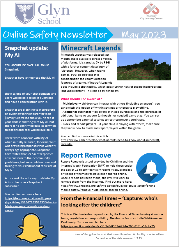 Online Safety Newsletter May 2023