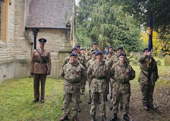 Combined Cadet Force (CCF) at the Remembrance Service In Ewell Village