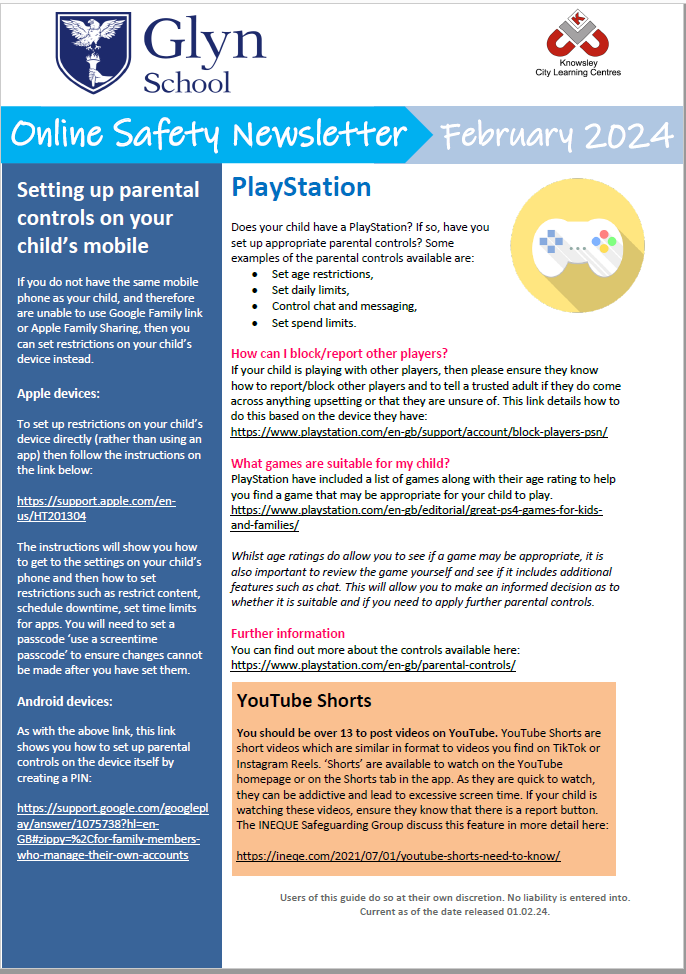 Online Safety Newsletter February Edition