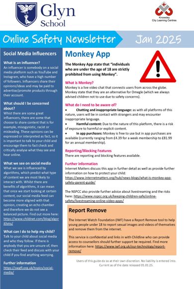 Online Safety Newsletter Secondary January 2025 SECONDARY Glyn School 06 01 2025 Page 1